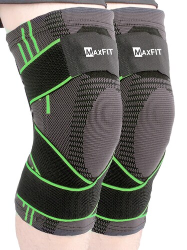 Par de Rodilleras deportivas de compresión con cinta ajustable MAXFIT/Modelo HX945