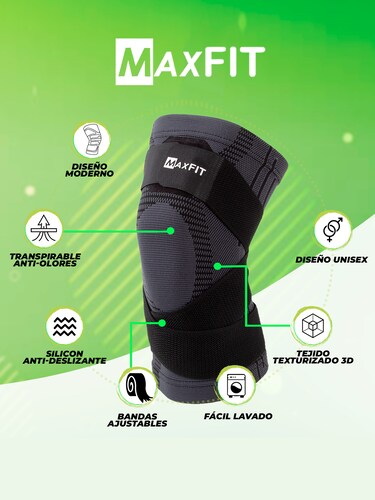 Par de Rodilleras deportivas de compresión con cinta ajustable MAXFIT/Modelo HX945