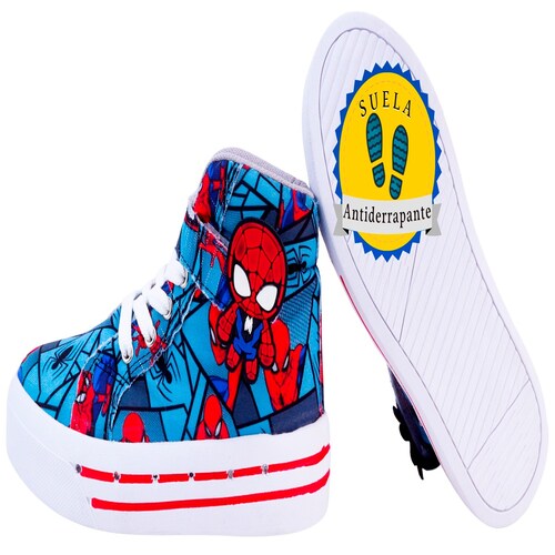 Tenis Niño Hombre Bota Araña Luces Leds Vengadores 2026-sr.