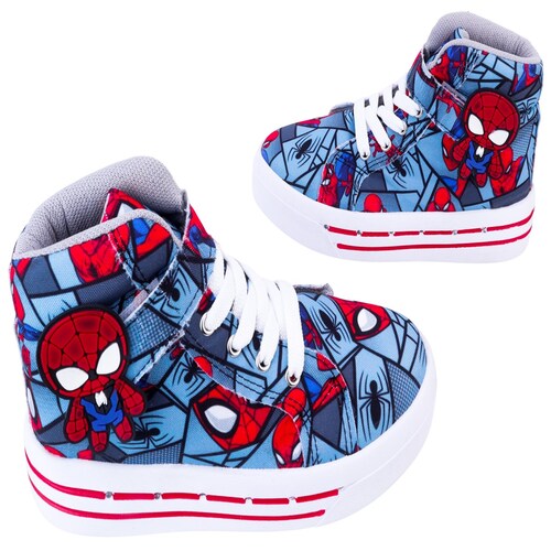 Tenis Niño Hombre Bota Araña Luces Leds Vengadores 2026-sr.
