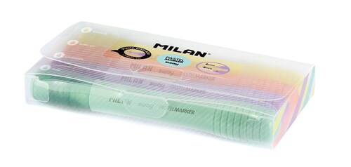 Caja De 7 Estuche De 4 Marcatextos Milan Sway Color Pasteles