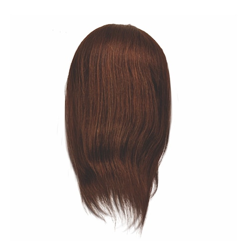 Cabezote De Practica Cabello Natural Castaño Oscuro 18 pulgadas
