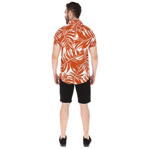 Camisa Manga Corta Hawaiiana De Flores