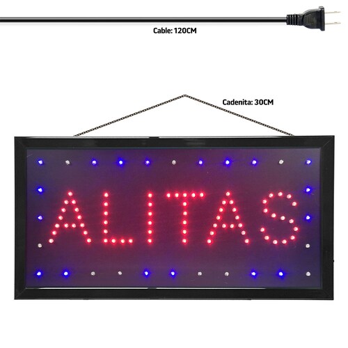Letrero Anuncio Led Publicitario Luminoso de Alitas / Master / ML-LET-ALITAS