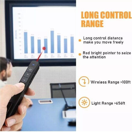 Apuntador Presentador Láser Inalámbrico Usb Recargable