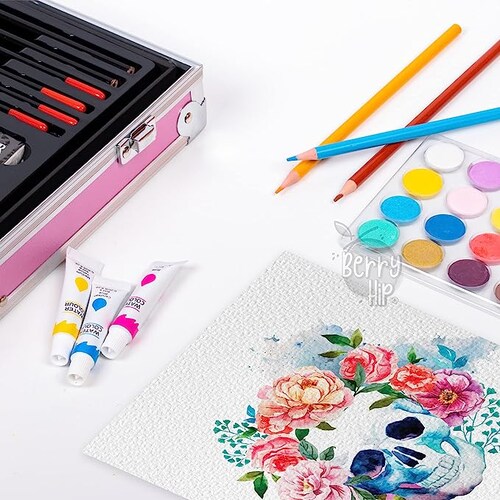 Set De Arte Profesional Berry Hip Kit De Dibujo Con Colores Profesionales  Plegable Y Con Caballete Doble