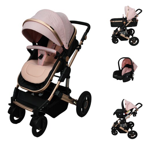 Carriola Para Bebes 3 En 1 Confety World Orión Rosa