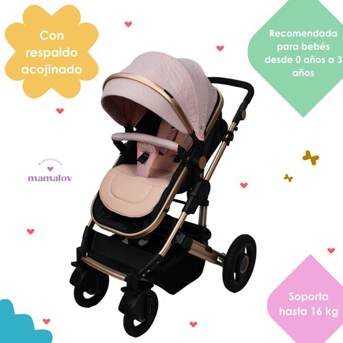 Carriola Para Bebes 3 En 1 Confety World Orión Rosa