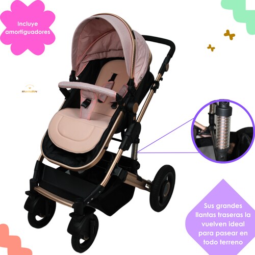 Carriola Para Bebes 3 En 1 Confety World Orión Rosa