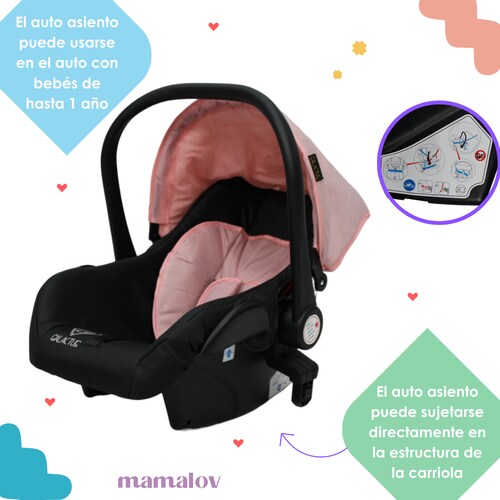 Carriola Para Bebes 3 En 1 Confety World Orión Rosa