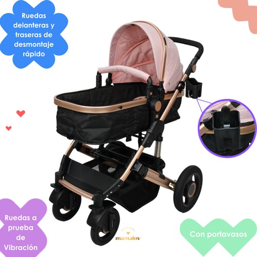 Carriola Para Bebes 3 En 1 Confety World Orión Rosa