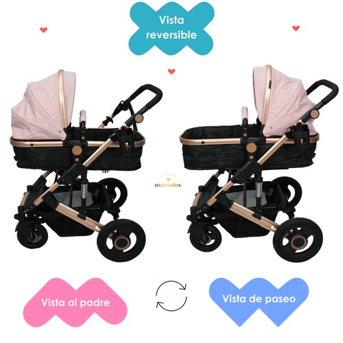 Carriola Para Bebes 3 En 1 Confety World Orión Rosa