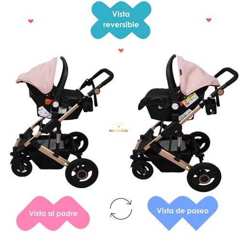 Carriola Para Bebes 3 En 1 Confety World Orión Rosa