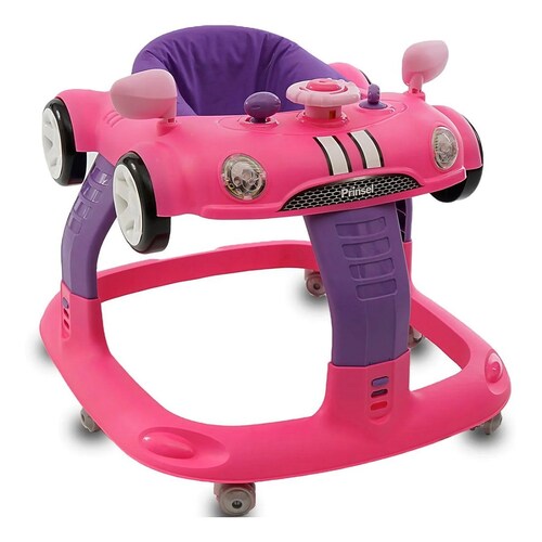 Andadera Prinsel 7119 RB Auto Girl 3 Alturas / Tablero Electrónico Rosa ORT3**