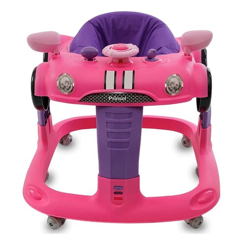 Andadera Prinsel 7119 RB Auto Girl 3 Alturas / Tablero Electrónico Rosa ORT3**