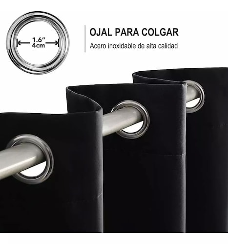 Cortinas Blackout Bloqueadoras de Luz 2 Paneles 137.5 cm x 215 cm Varios Colores