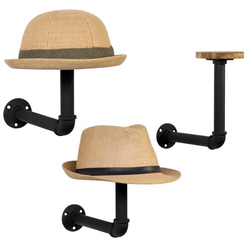Juego de Tres Perchero para Sombreros De Pared Estilo Industrial Urbano Vintage