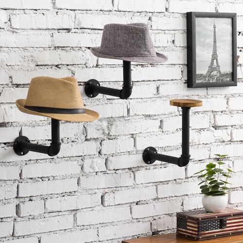 Juego de Tres Perchero para Sombreros De Pared Estilo Industrial Urbano Vintage