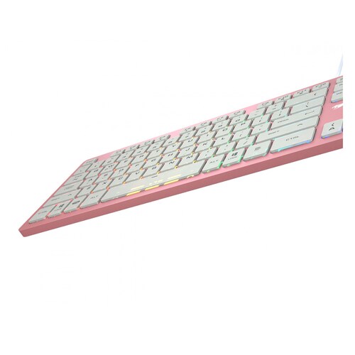 Teclado Gamer Cougar Vantar AX Alámbrico RGB Rosa Inglés.