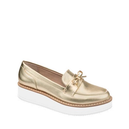 Calzado de plataforma con motas y tono metálico, para mujer, marca