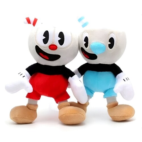 Cup Head Mugman Muñeco De Peluche De Niños 25cm. 2pzs