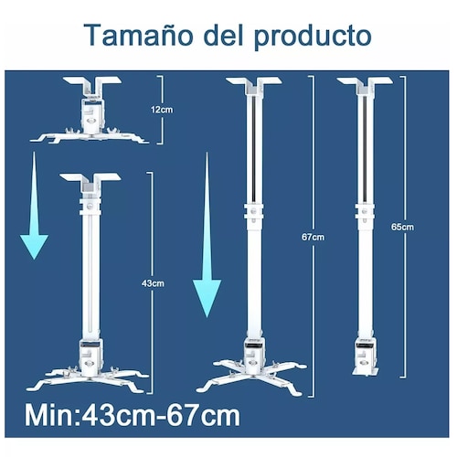 Soporte Proyector Universal Cañón Ajustable 30kg Techo Pared