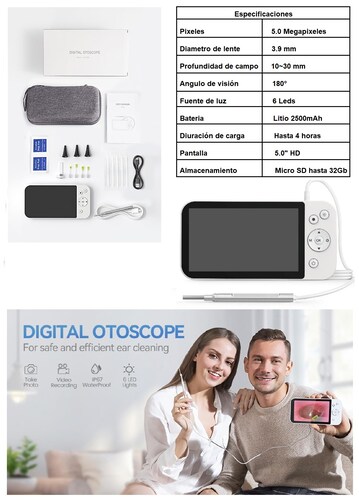 Video Otoscopio Teslong MS500 con Pantalla HD