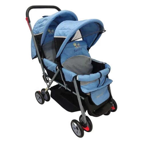 Carriola Gemelar BabyTek Doble Economica P-F Azul