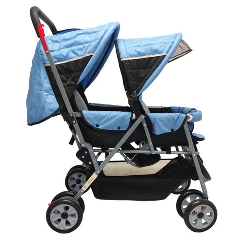 Carriola Gemelar BabyTek Doble Economica P-F Azul