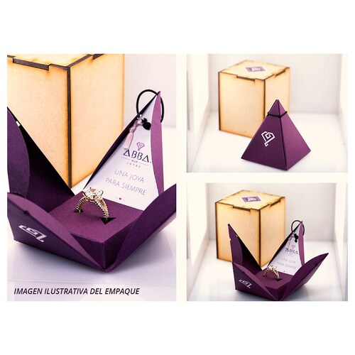 ANILLO DE COMPROMISO 10K ORO AMARILLO CON PIEDRA EVA ABBA JOYAS.