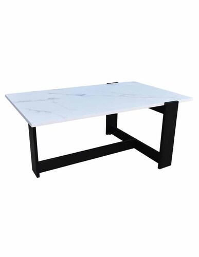 Mesa de Centro rectangular Hogare con cubierta tipo Mármol, Diseño elegante y moderno