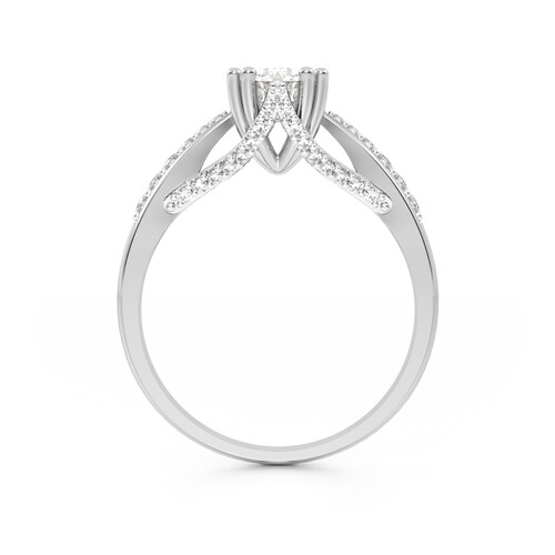 ANILLO DE COMPROMISO 14K ORO BLANCO CON PIEDRA EVA ABBA JOYAS.