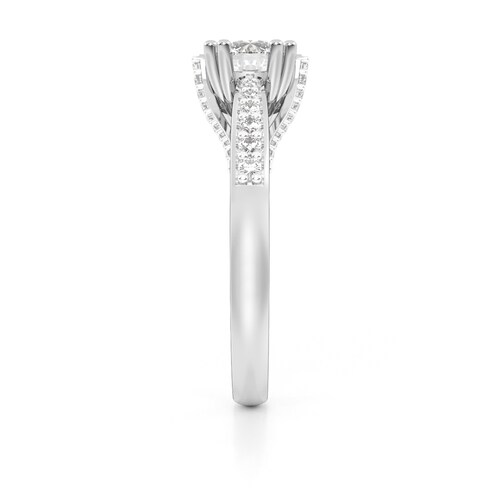 ANILLO DE COMPROMISO 14K ORO BLANCO CON PIEDRA EVA ABBA JOYAS.