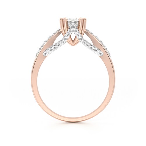 ANILLO DE COMPROMISO 14K ORO ROSA CON PIEDRA EVA ABBA JOYAS.