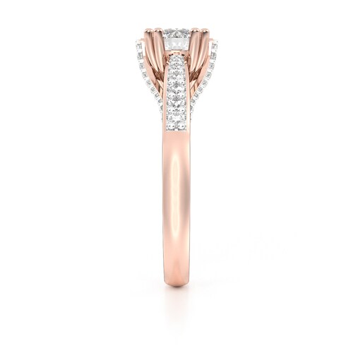 ANILLO DE COMPROMISO 14K ORO ROSA CON PIEDRA EVA ABBA JOYAS.