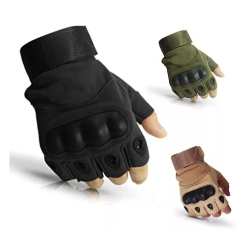 Guantes Tacticos Nudillos Almohadillas Militar Medio Dedo.