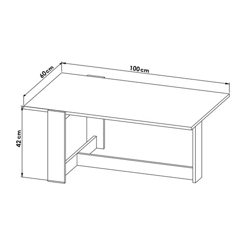 Mesa de Centro rectangular Hogare con cubierta tipo Mármol, Diseño elegante y moderno