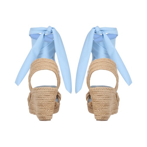 Alpargata De Plataforma Con Yute Ajuste Estilizado Para Mujer Color Azul Mezclilla.