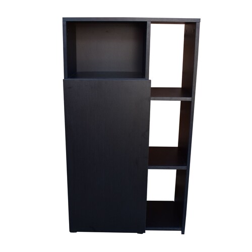 Mueble Alacena Despensero Organizador Hogare, Practico Mueble Multiusos de melamina de 16 mm de alta resistencia, con una puerta y siete estantes Color Chocolate