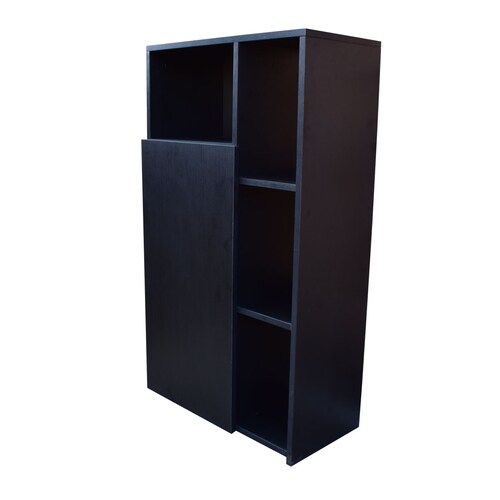 Mueble Alacena Despensero Organizador Hogare, Practico Mueble Multiusos de melamina de 16 mm de alta resistencia, con una puerta y siete estantes Color Chocolate