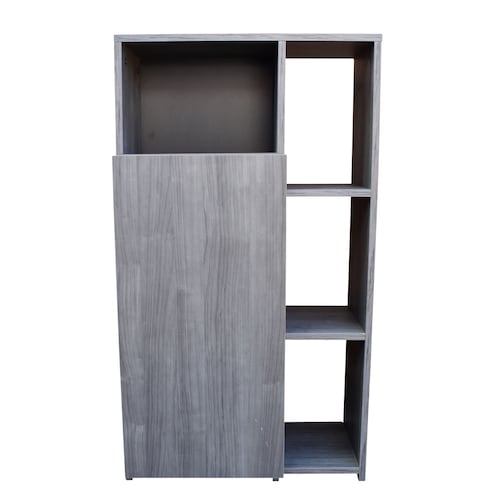 Mueble Alacena Despensero Organizador Hogare Practico Mueble Multiusos de melamina de 16 mm de alta resistencia con una puerta y siete estantes Color Gris