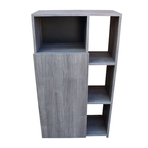 Mueble Alacena Despensero Organizador Hogare Practico Mueble Multiusos de melamina de 16 mm de alta resistencia con una puerta y siete estantes Color Gris