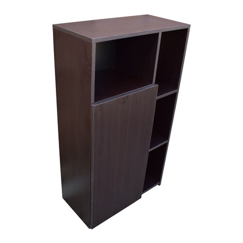 Mueble Alacena Despensero Organizador Hogare, Practico Mueble Multiusos de melamina de 16 mm de alta resistencia, con una puerta y siete estantes Color Negro