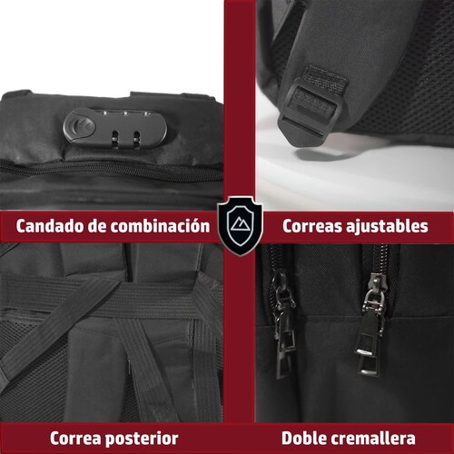  Mochila Antirrobo Con Carga USB Boclier Backpack 20 Litros color negro