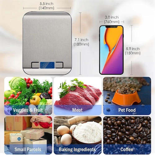 Bascula Digital de Cocina Pesa de Alimentos Para Gramos/Onzas  Multifunctional