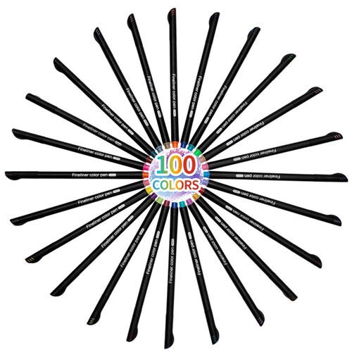 Plumones punta fina 100 marcadores
