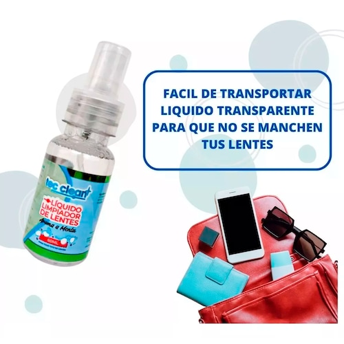 Líquido Tec Clean para limpiar lentes y Pantalla Celular 60ml 12 piezas 