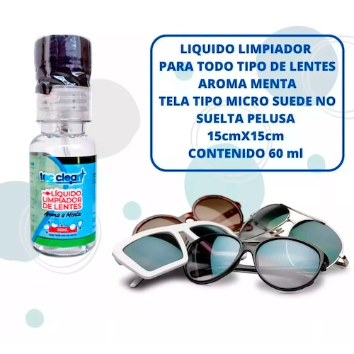 Líquido Tec Clean para limpiar lentes y Pantalla Celular 60ml 12 piezas