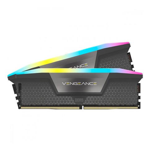 Kit Memoria RAM Corsair Vengeance DDR5 5200MHz 64GB (2 x 32GB) RGB Gris.