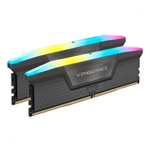 Kit Memoria RAM Corsair Vengeance DDR5 5200MHz 64GB (2 x 32GB) RGB Gris.
